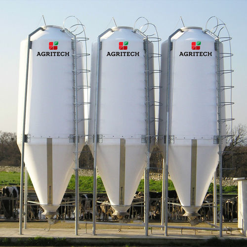 谷物筒仓 - SIO Series - AGRITECH S.R.L. - 用于饲料 / 玻璃纤维 / 锥底