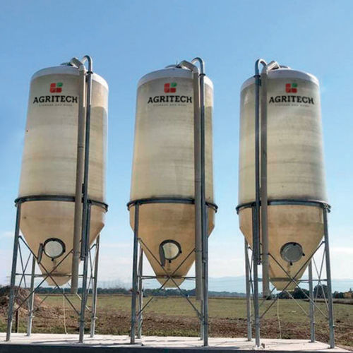 谷物筒仓 - SIA AN series - AGRITECH S.R.L. - 用于饲料 / 玻璃纤维 / 锥底