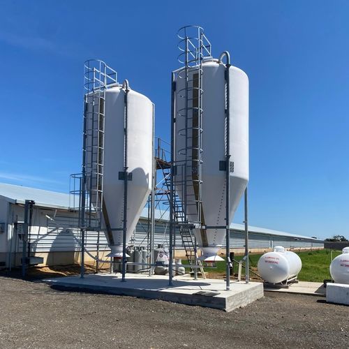 谷物筒仓 - SIE Series - AGRITECH S.R.L. - 用于饲料 / 玻璃纤维 / 圆形