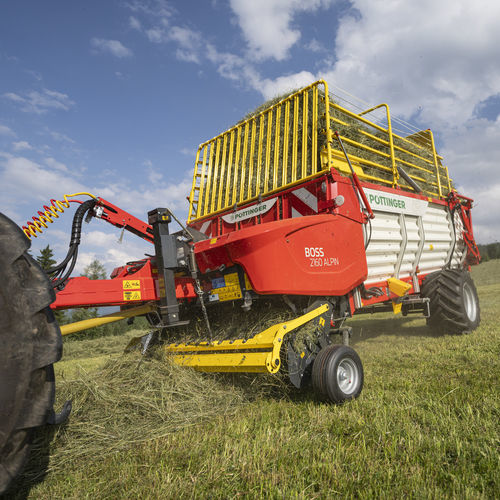 自动装载式拖车 - BOSS 2000 ALPIN - PÖTTINGER Landtechnik GmbH - 单车轴 / 农用 / 牲畜饲料