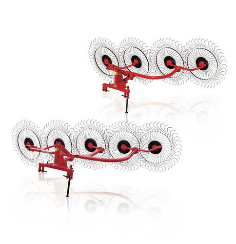 轮式搂草机 -  Finger Wheel Rake With 4 Rakes - Celmak Agriculture Machinery - 侧向堆放式 / 中央堆放式 / 多转子