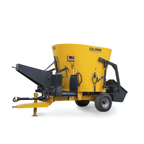 卧式立式饲料搅拌机 -  3m³ Vertical Mixing Vagon - Celmak Agriculture Machinery - 牵引式 / 侧边卸载 / 自动装载式