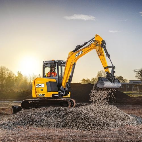 紧凑型挖掘机 - 50Z-2 - JCB - 带挡板 / 石材