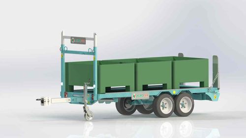 托盘拖车 - PBC BINS - Agrofer SRL - 双车轴 / 农用 / 液压制动