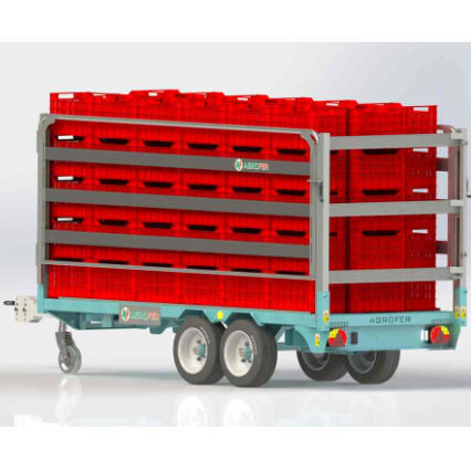 托盘拖车 - PBC/3 - Agrofer SRL - 双车轴 / 农用 / 机械制动