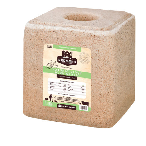 牛舔盐块 - Natural Block with Garlic - Redmond Minerals, Inc. - 山羊 / 羊用 / 猪用