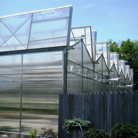 多尖顶温室 - Ez-Up Direct Series - Ludy Greenhouse Manufacturing Corporation - 园林花卉 / 玻璃 / 带排水沟