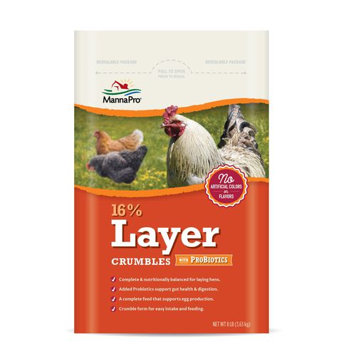 动物饲料补充剂 - 16% Layer Crumbles with ProBiotics - mannapro - 家禽 / 矿物质 / 蛋白质