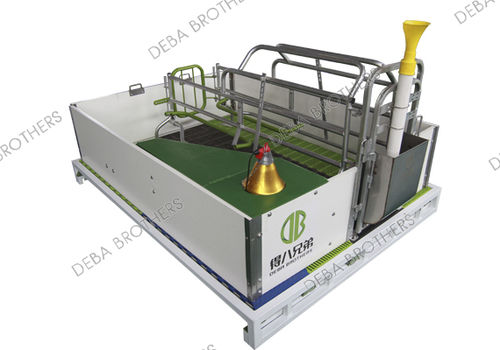 防压保护栏妊娠猪舍 - Classic Farrowing Crate 1001 - Qingdao Deba Brother Machinery Co.,Ltd - 条缝地板 / 带有喂水器 / 可调节