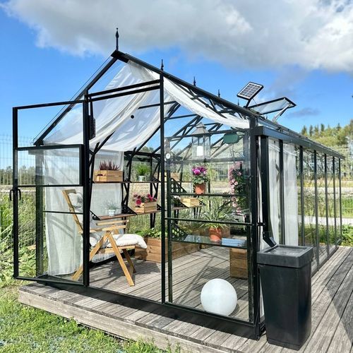 尖顶温室 - EH Lux Black - Glass Greenhouse  - Ecoslider Greenhouses and PremiFarm Aeroponic Vert - 花园 / 展览 / 玻璃