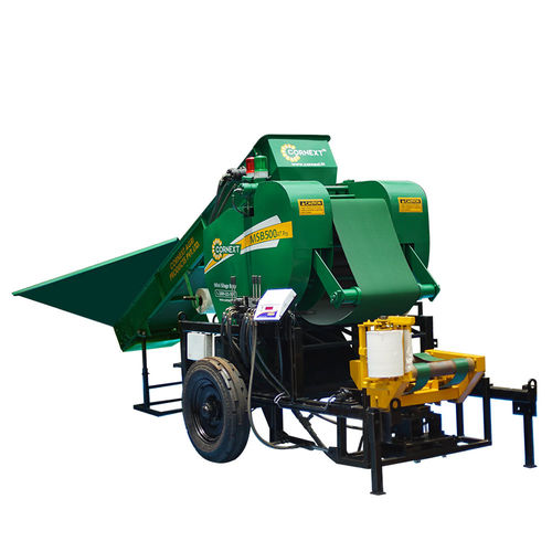 圆秸秆压缩机 - MSB500 AT Pro - Cornext Agri Products Pvt. Ltd. - 固定腔室 / 草捆包膜机 / 青贮