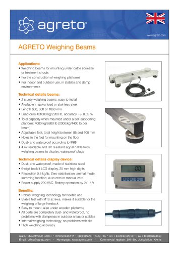 2019 AGRETO Weighing Beams