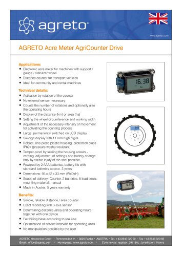 AGRETO Acre Meter AgriCounter Drive
