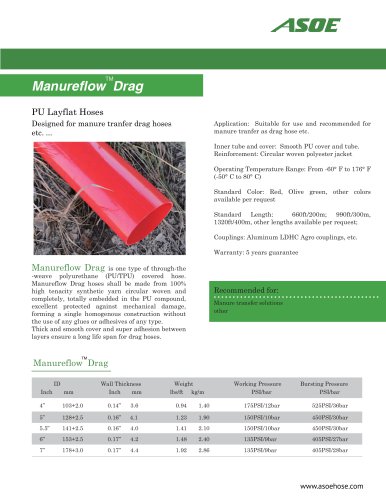 Manureflow drag PU hose