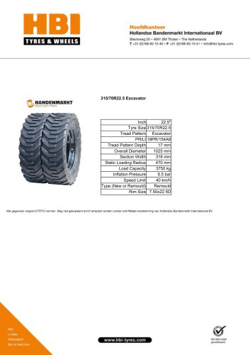 315/70R22.5 Excavator