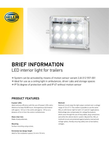 LED interior light for trailers