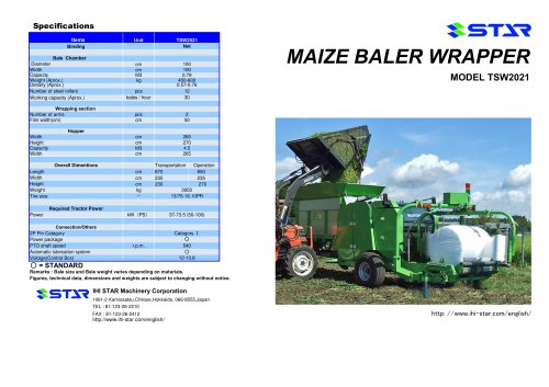 Maize baler wrapper TSW2020