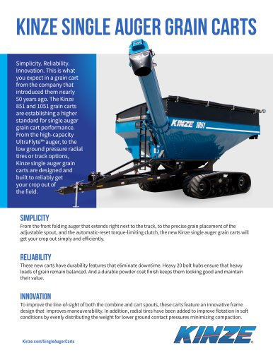 KINZE Single Auger Grain Carts