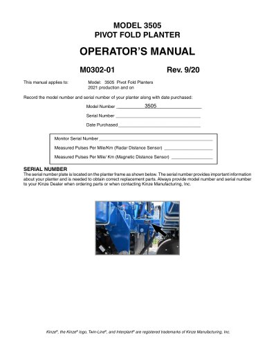 MODEL 3505 - OPERATOR'S MANUAL