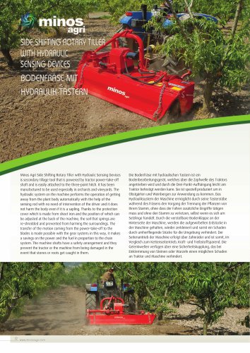 SIDE SHIFTING ROTARY TILLER WITH HYDRAULIC SENSING DEVICES
