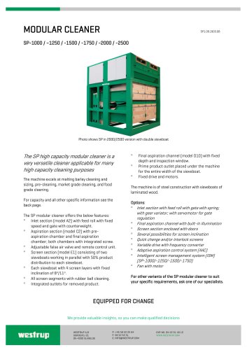 MODULAR CLEANER SP-1000 / –1250 / -1500 / -1750 / -2000 / -2500