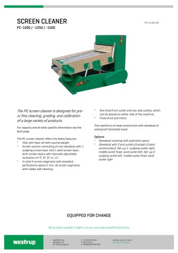 SCREEN CLEANER PC-1000 / -1250/ -1500