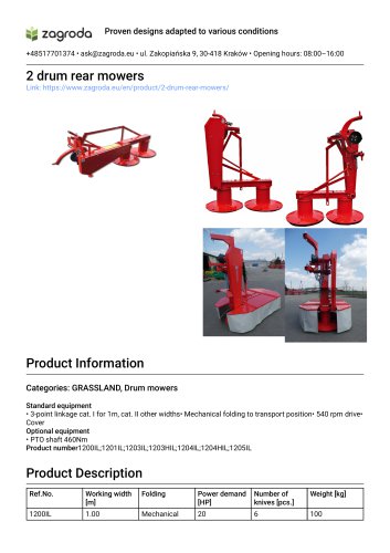 2 drum rear mowers