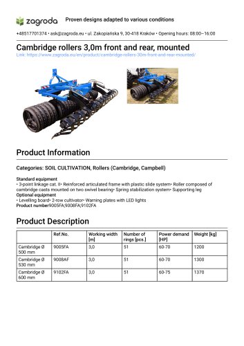 Cambridge roller 9005FA
