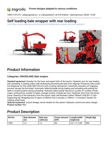 Individual bale wrapper 1502