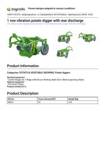 Potato harvester machine