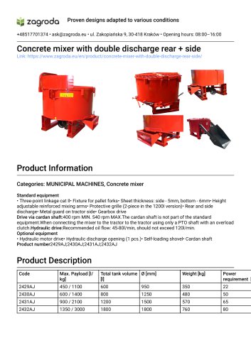 Stationary concrete mixer