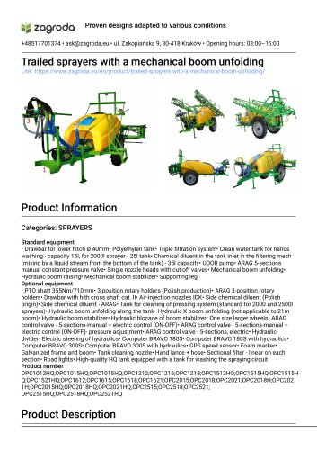 Towed sprayer