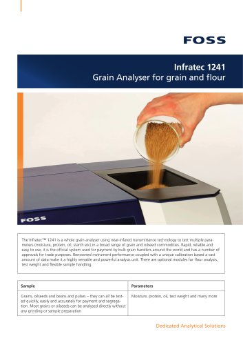 Infratec™ 1241 whole grain analyser