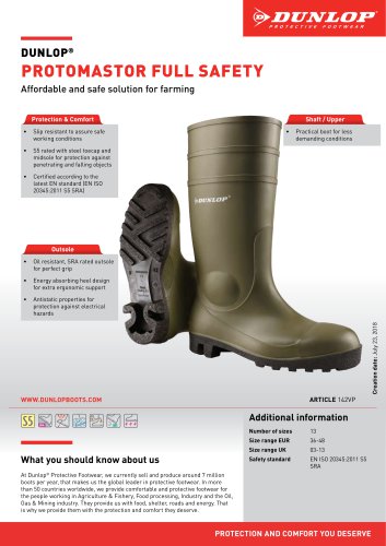 Dunlop Protomastor full safety Green/Black