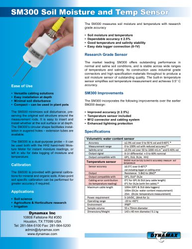 SM300 Soil Moisture and Temperature Sensor