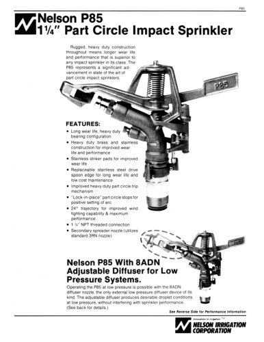 P85 Impact Sprinkler Brochure