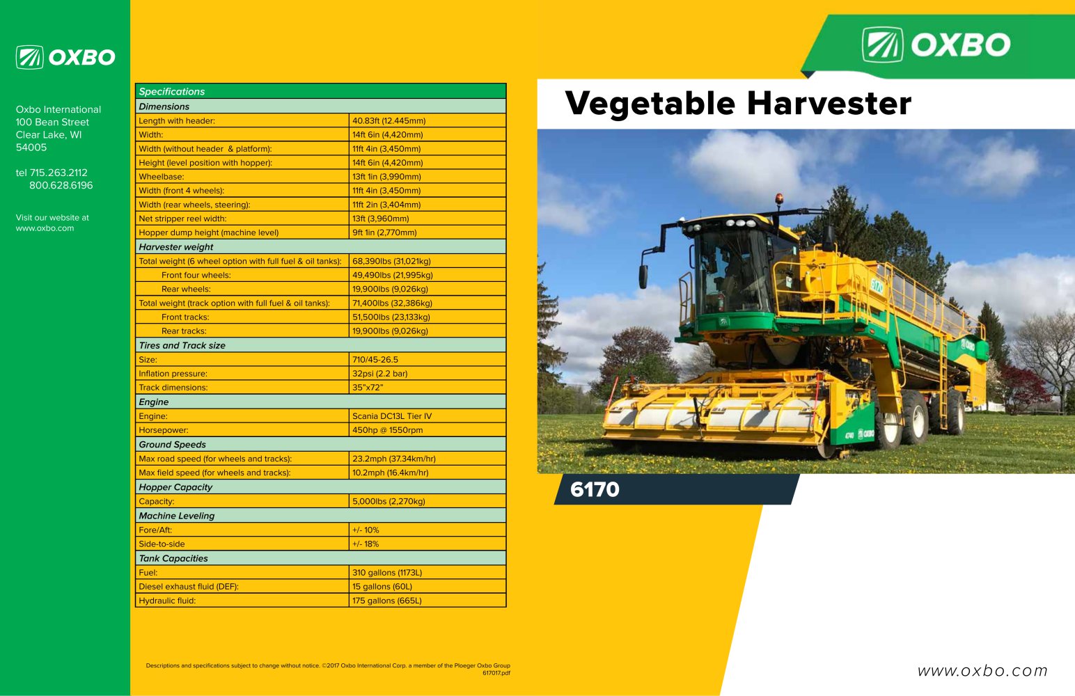 Vegetable Harvester - Oxbo International Corporation