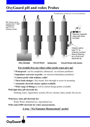 OxyGuard pH and redox Probes