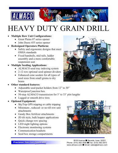 HEAVY DUTY GRAIN DRILL