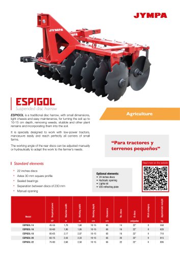 JYMPA suspended disc harrows