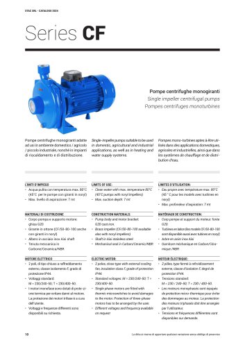 Centrifugal pumps series CF