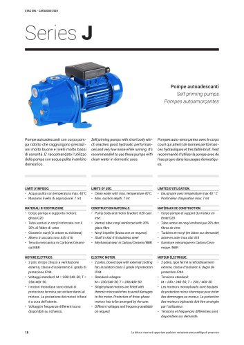Self priming pumps series J