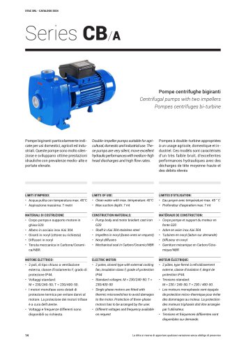 Two impeller pumps series CB/A