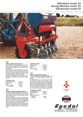 Bed sowing machine type 83