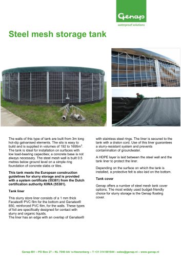 Steel mesh storage tank