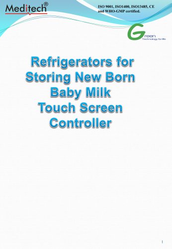 Human breast child milk storage refrigerator touch screen