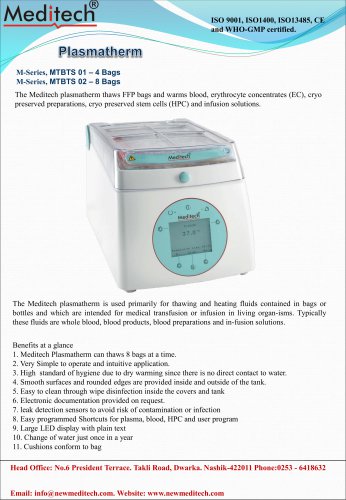 plasmatherm plasma thawing bath meditech