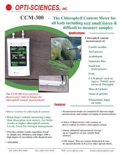 CCM-300 - The Chlorophyll Content Meter