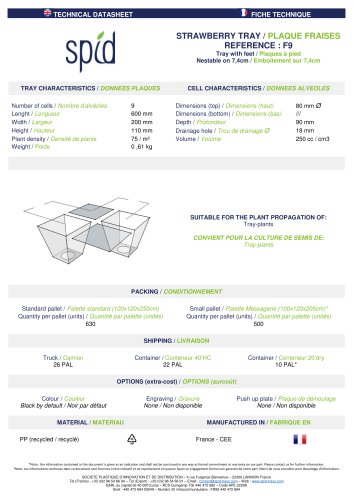 TECHNICAL DATASHEET - F9