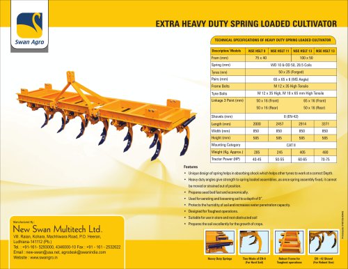 EXTRA HEAVY DUTY SPRING LOADED CULTIVATOR